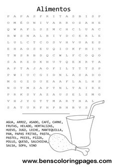 healthy food wordsearches