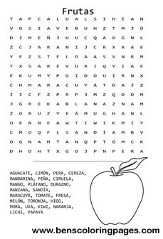 apple fruit wordsearches