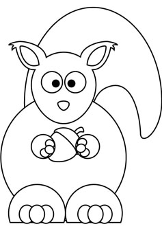 Baby squirrel coloring pages