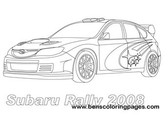 subaru rally car coloring pages