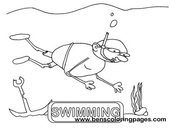swimming flashcard educational