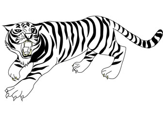 Crouching tiger coloring pic