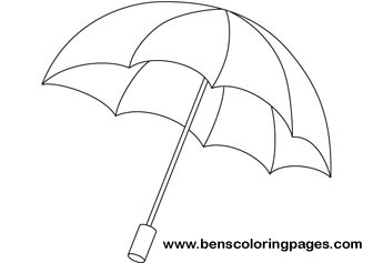 Rainbow umbrella coloring picture