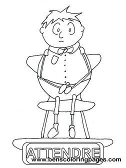attendre educational flashcard