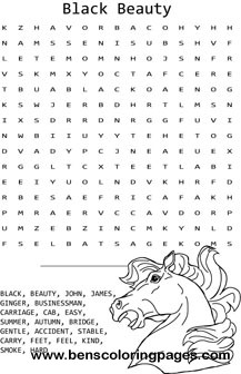 word search black beauty