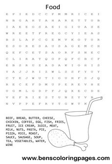 healthy food wordsearches