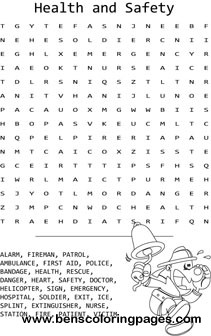 word search health and safety