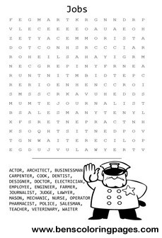 hot jobs wordsearches