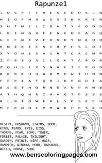 word search Rapunzel
