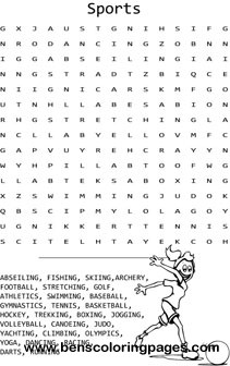 word search sports