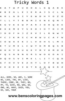 Tricky words word search