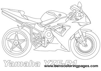 Yamaha yzf r1 coloring pages