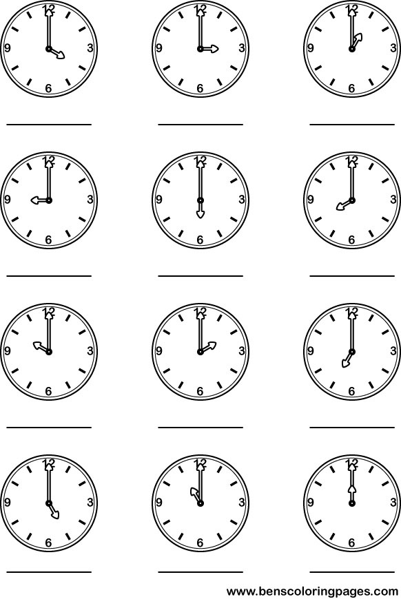 time coloring picture for school