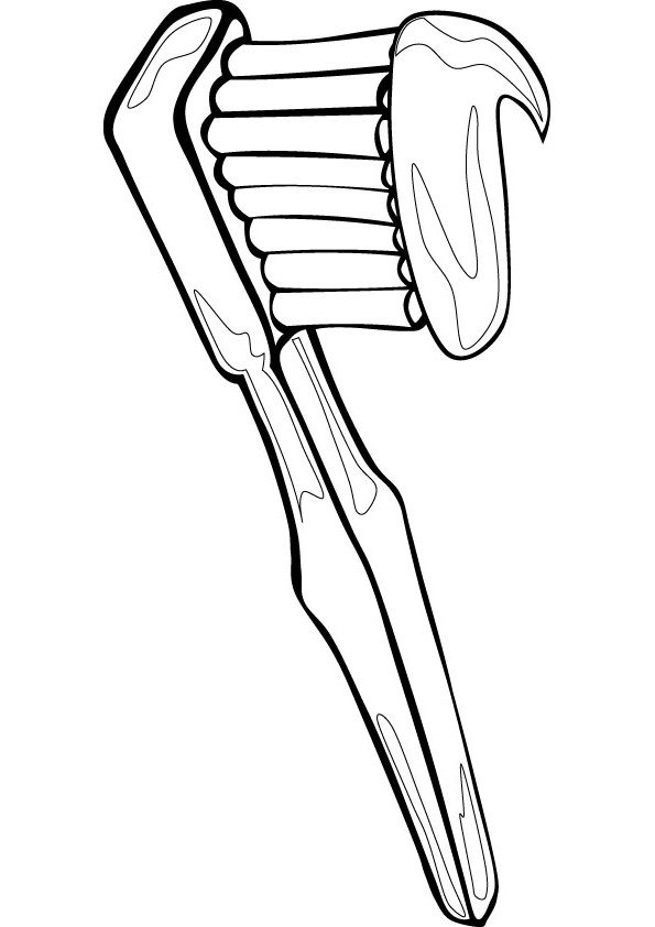 Toothbrush colouring picture