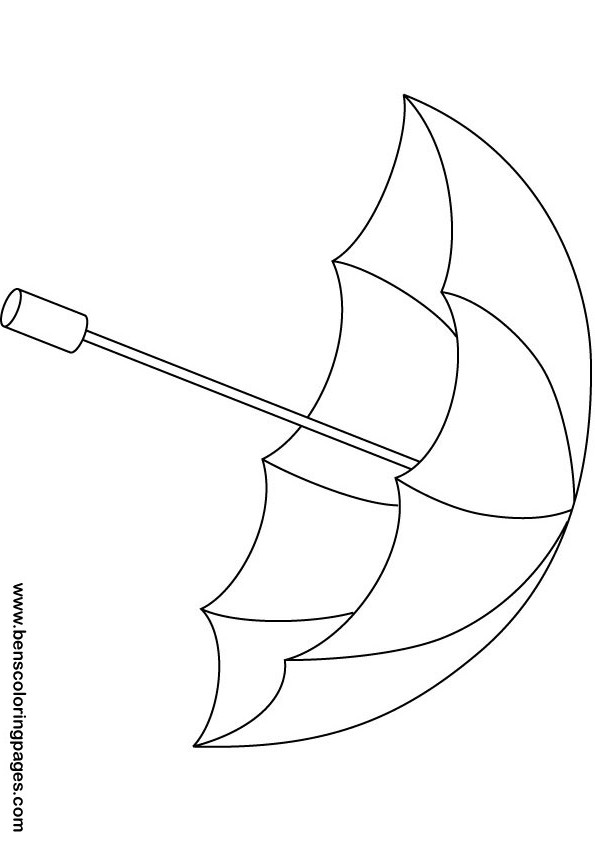 Rainbow umbrella coloring pages