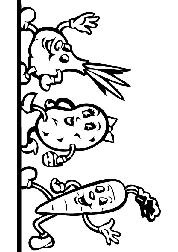 kids vegetables coloring page