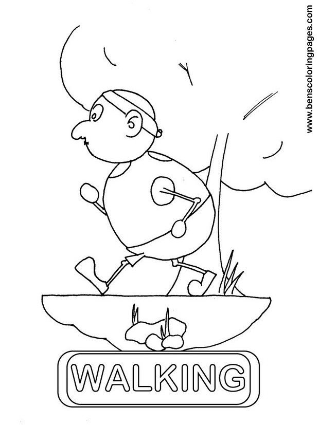 walking coloring page