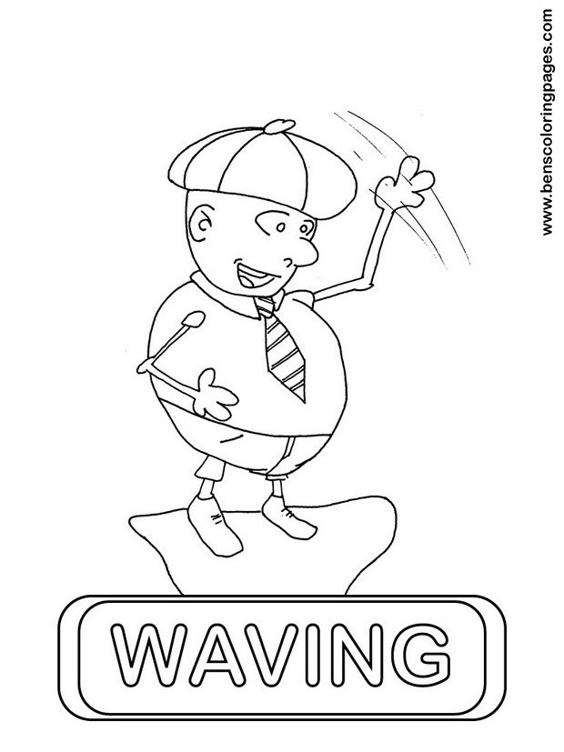 waving coloring page