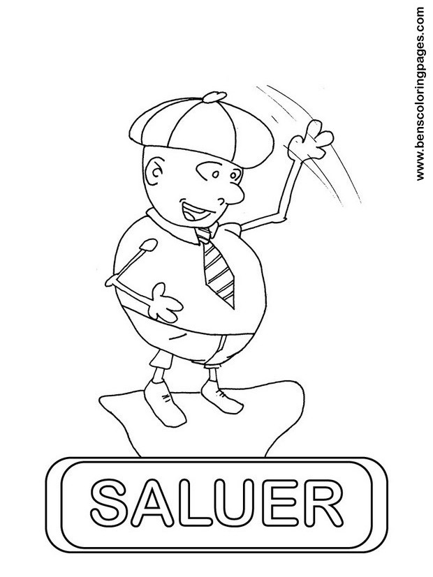 saluer coloring page