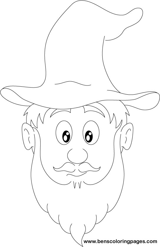 Wizard face coloring pages