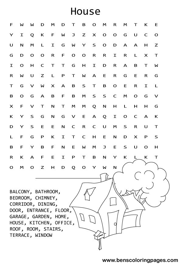 the house word search