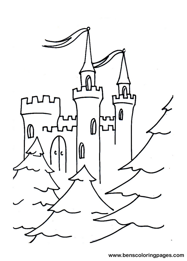 castle in the woods coloring sheet