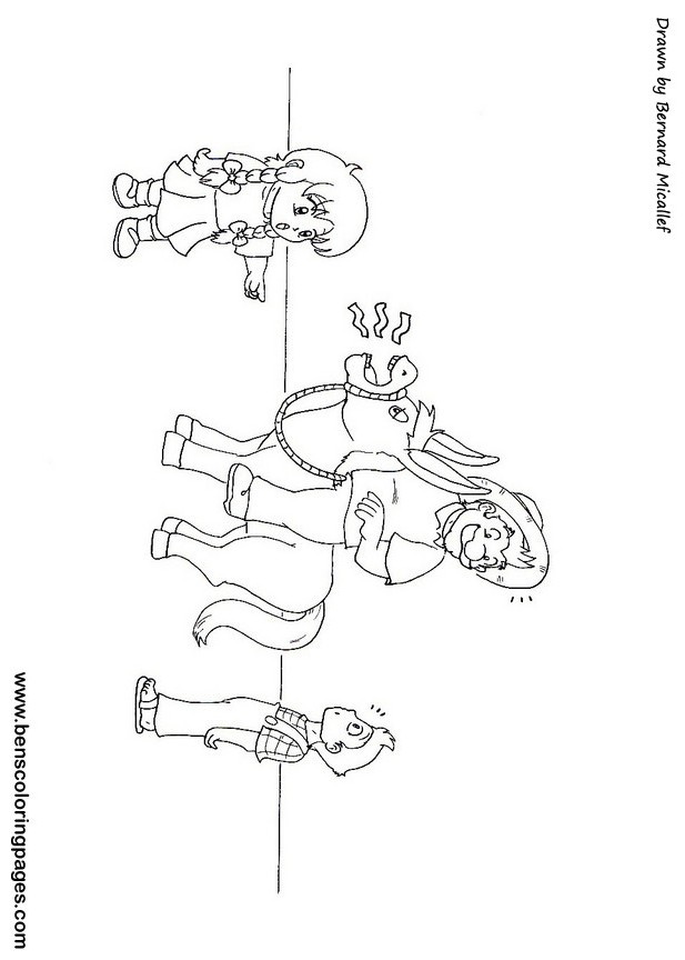 the man the boy and the donkey coloring page
