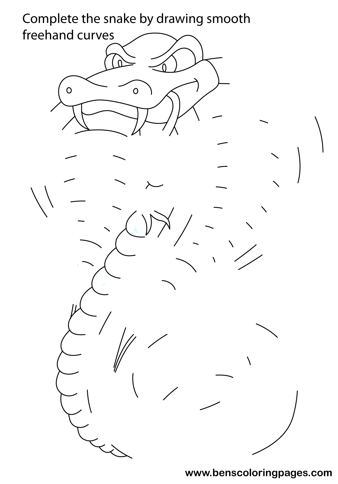 freehand cobra snake drawing