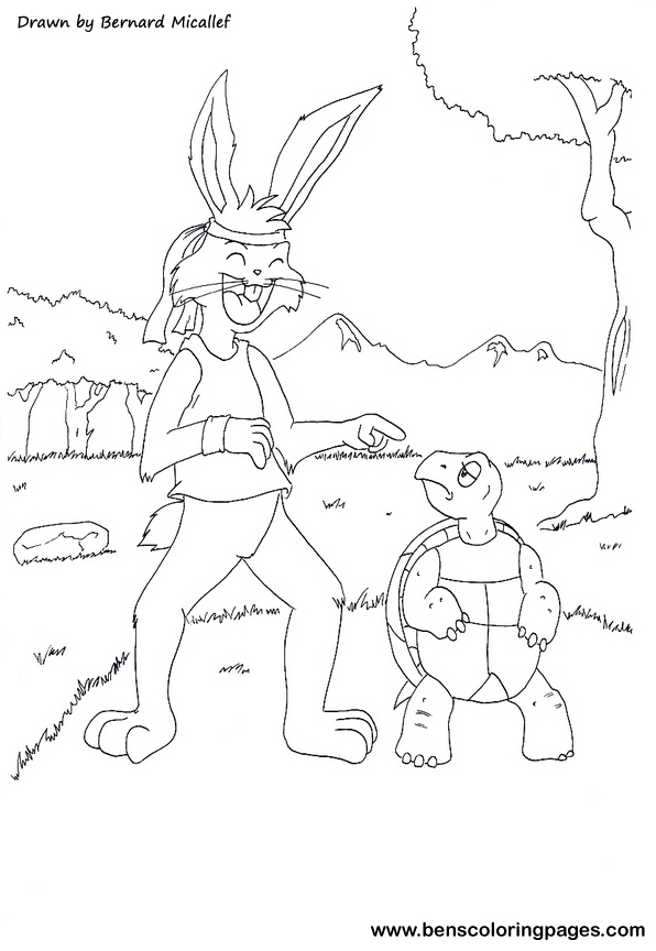 tortoise and hare coloring page
