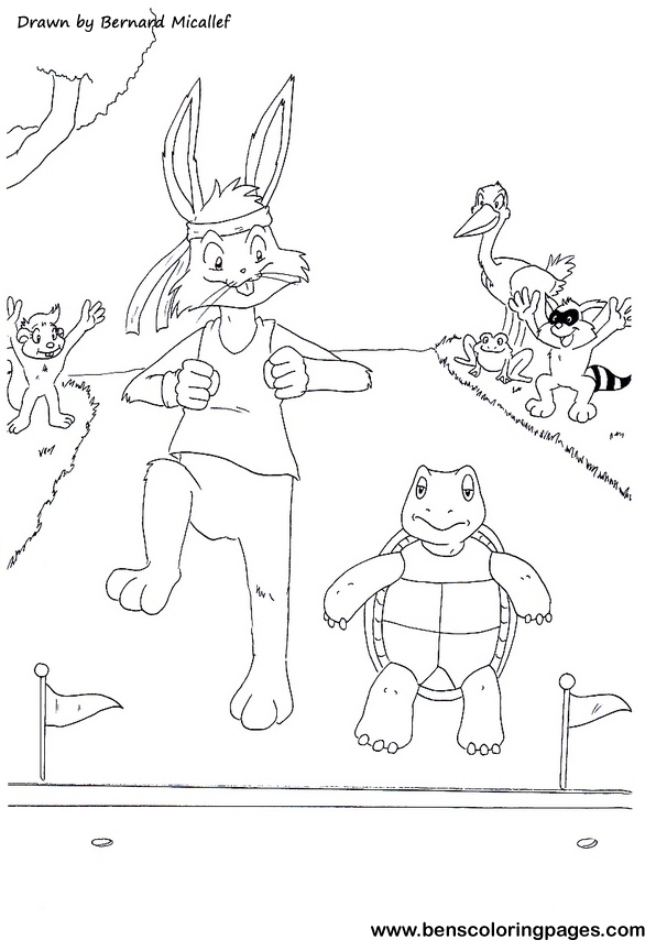 the hare and tortoise coloring page