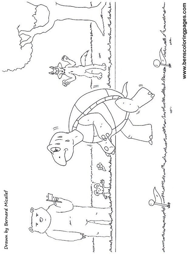hare and tortoise coloring book