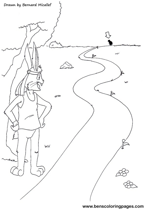 rabbit and tortoise coloring book