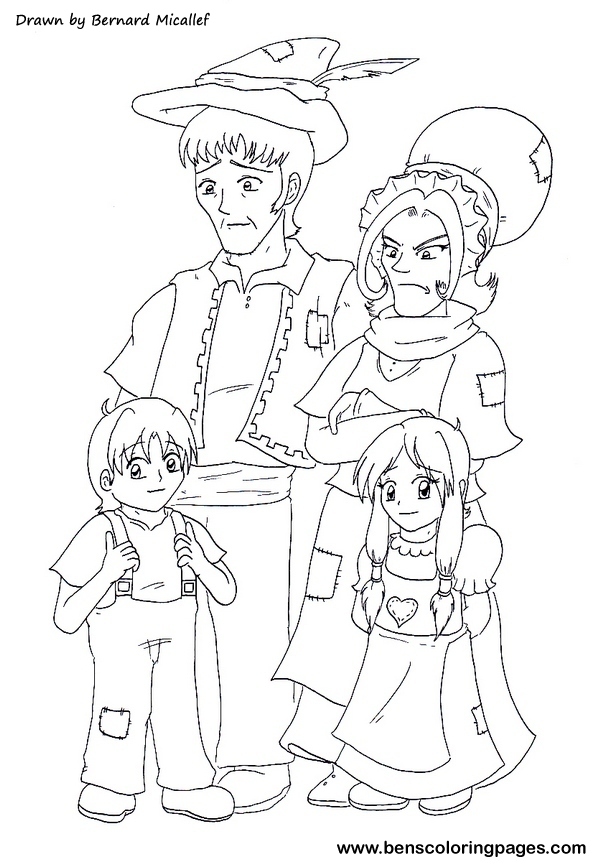 hansel and gretel fable coloring book