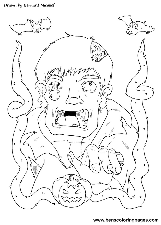 halloween monster coloring page