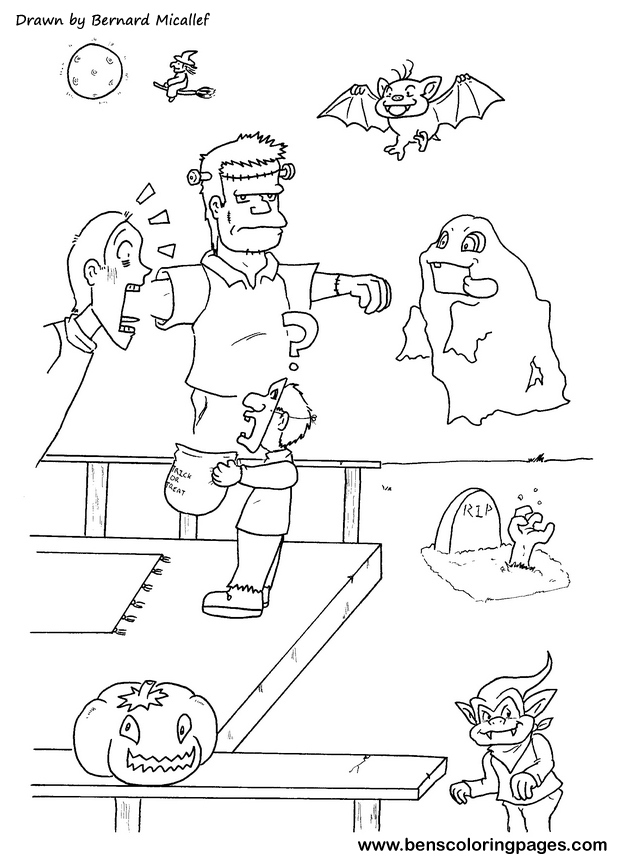 halloween monsters coloring book