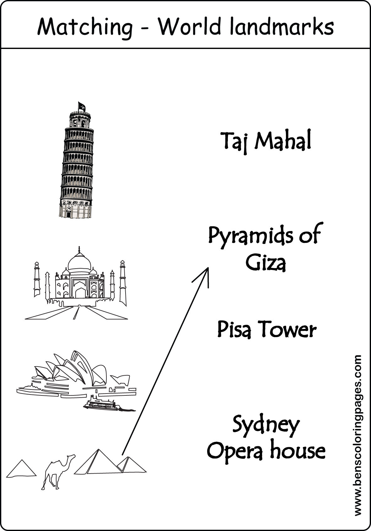 matching landmarks geography activity