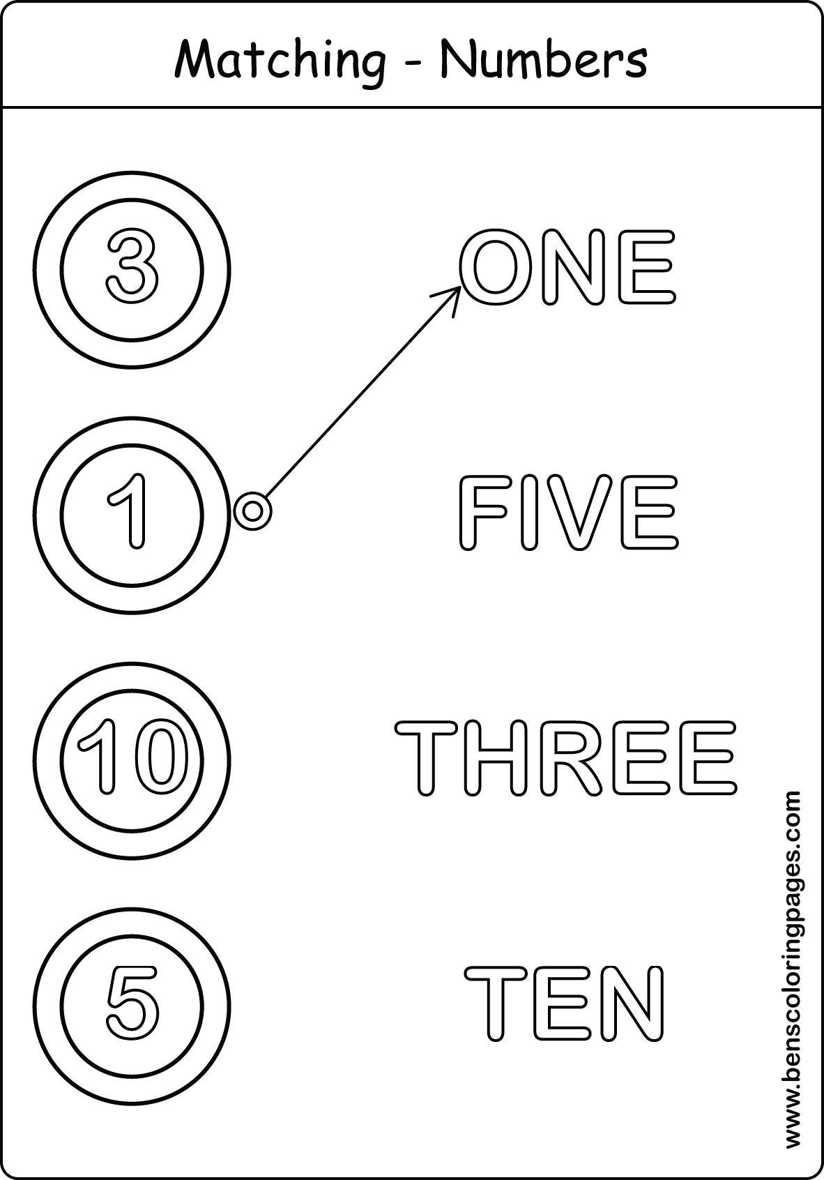 match the correct number excercise