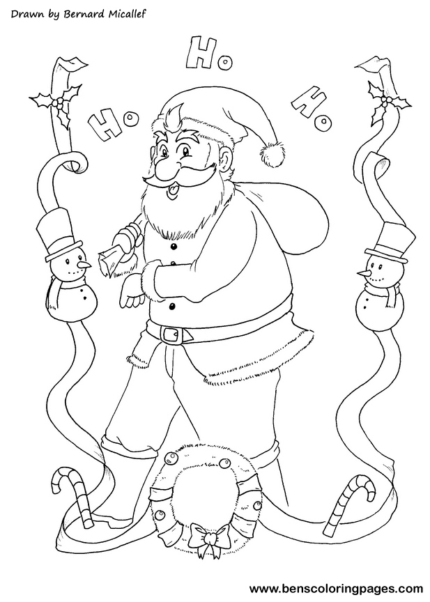 dancing santa coloring sheet