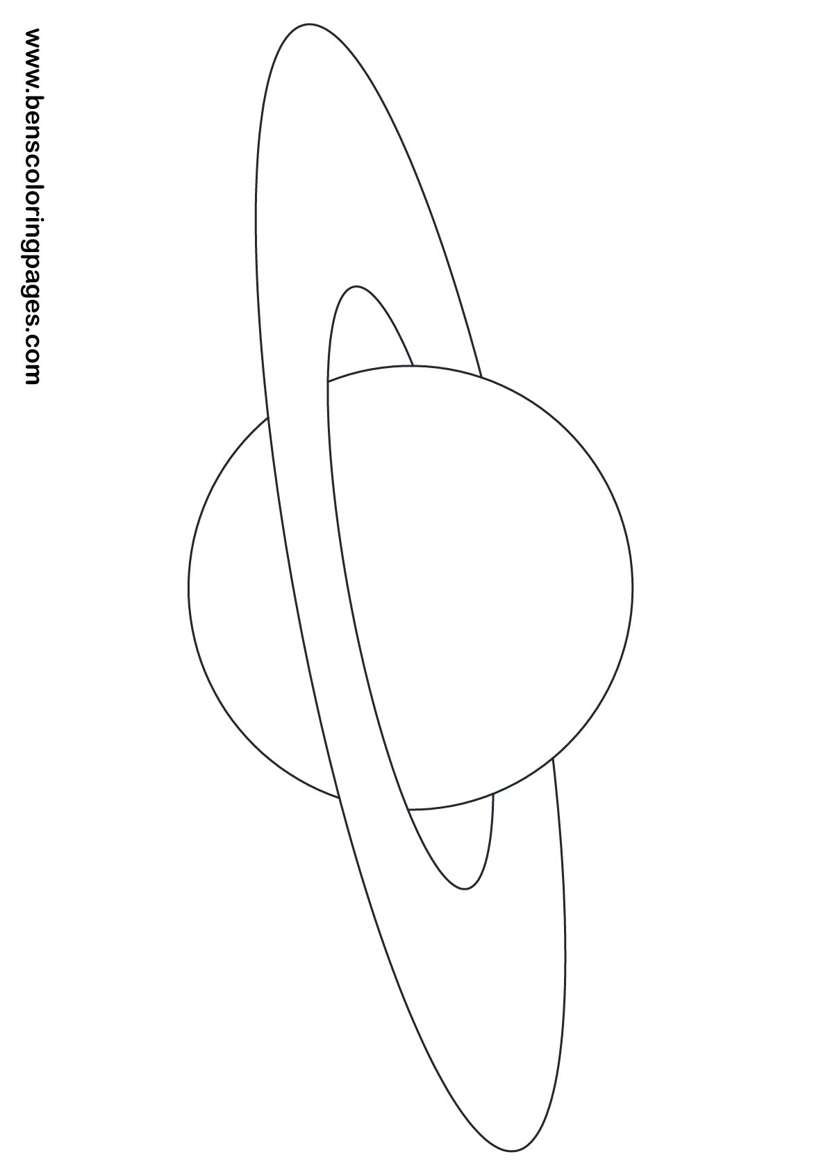 coloring page of a planet saturn