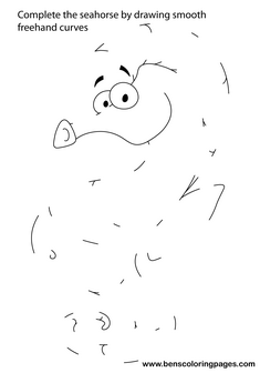 sketch a seahorse