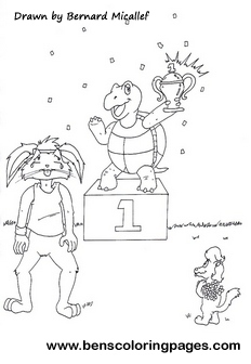 color the tortoise and hare fable