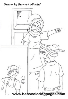 coloring page hansel and gretel