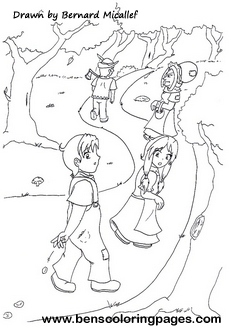 coloring story of hansel & gretel